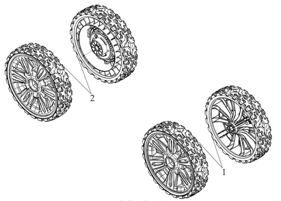 Wheels Diagram and Parts List for SC900 (12ABR2MM710)(2021) Cub Cadet Lawn Mower